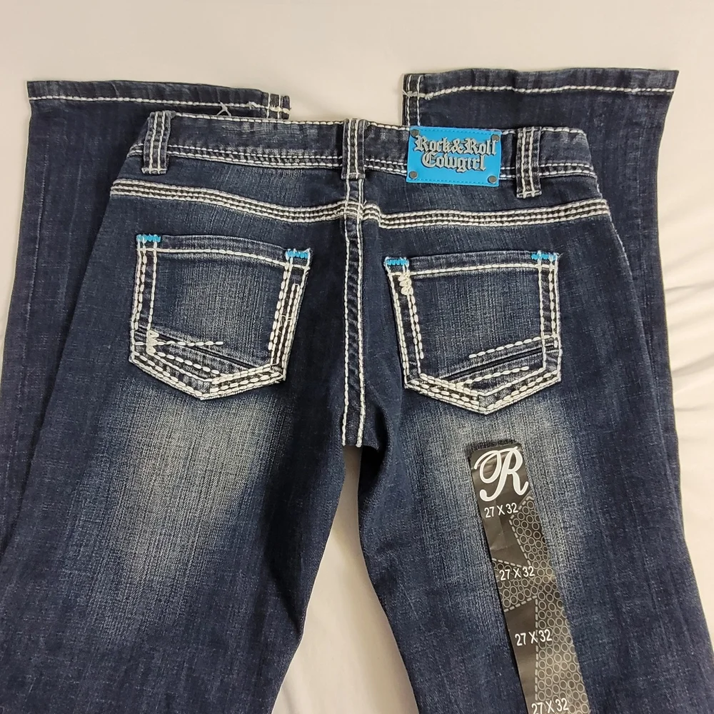 Nwt Rock And Roll Cowgirl Low Rise Bootcut Jeans Size 27 × 32
